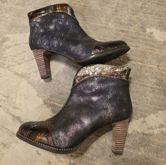 Nwot L'ARTISTE SPRING STEP Stylish Multicolor Ankle Boots 39us 9 - Picture 2 of 15